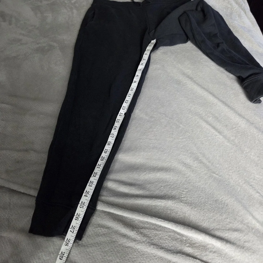Gap Pants Mens Medium Black Fleece Joggers Sweatpants Cuffed GAP Logo Drawstring